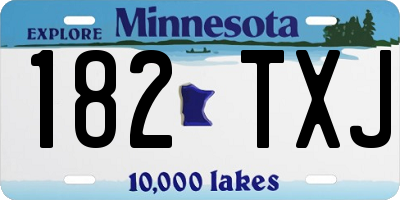 MN license plate 182TXJ