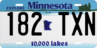 MN license plate 182TXN