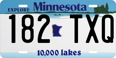 MN license plate 182TXQ