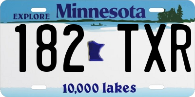 MN license plate 182TXR