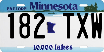 MN license plate 182TXW