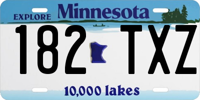 MN license plate 182TXZ