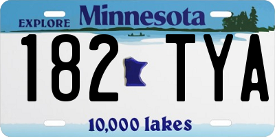 MN license plate 182TYA