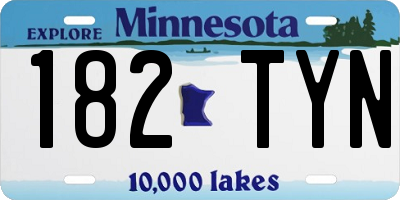 MN license plate 182TYN