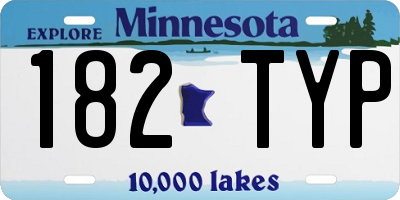 MN license plate 182TYP