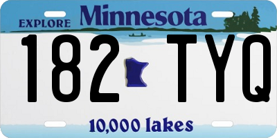 MN license plate 182TYQ