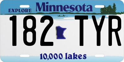 MN license plate 182TYR