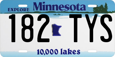 MN license plate 182TYS
