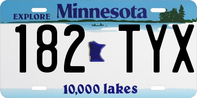 MN license plate 182TYX