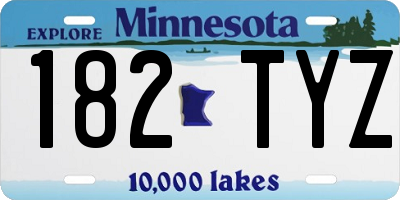 MN license plate 182TYZ