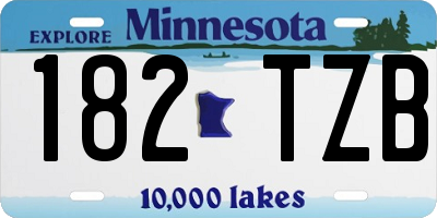 MN license plate 182TZB