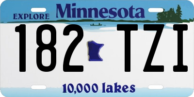 MN license plate 182TZI