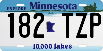 MN license plate 182TZP
