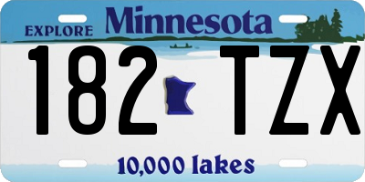 MN license plate 182TZX