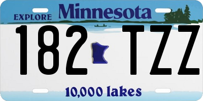 MN license plate 182TZZ