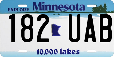 MN license plate 182UAB