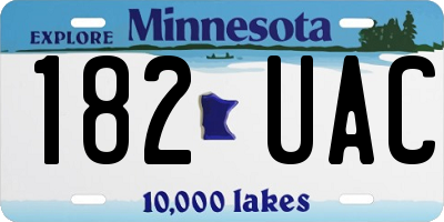 MN license plate 182UAC