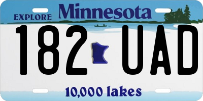 MN license plate 182UAD
