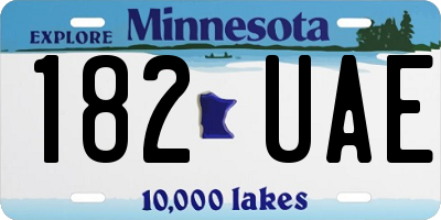MN license plate 182UAE