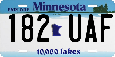 MN license plate 182UAF
