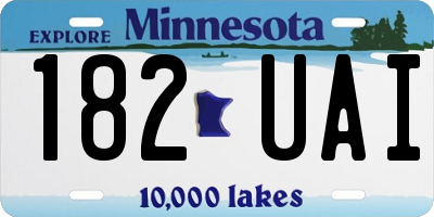 MN license plate 182UAI