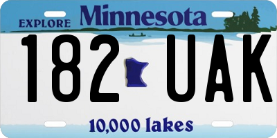 MN license plate 182UAK