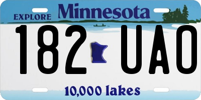 MN license plate 182UAO