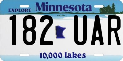 MN license plate 182UAR