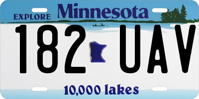 MN license plate 182UAV