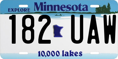 MN license plate 182UAW