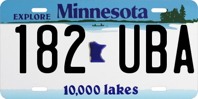 MN license plate 182UBA