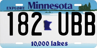MN license plate 182UBB