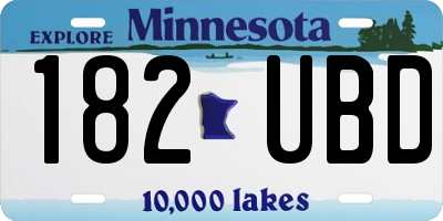 MN license plate 182UBD