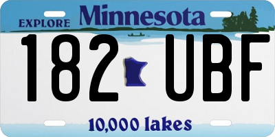 MN license plate 182UBF