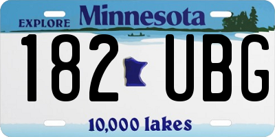 MN license plate 182UBG