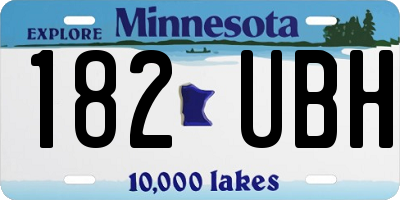 MN license plate 182UBH