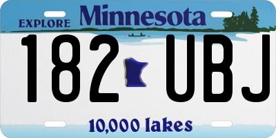 MN license plate 182UBJ