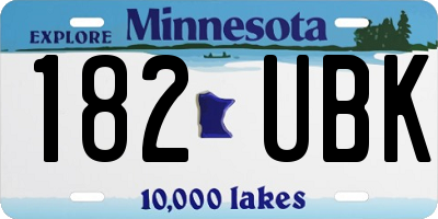 MN license plate 182UBK