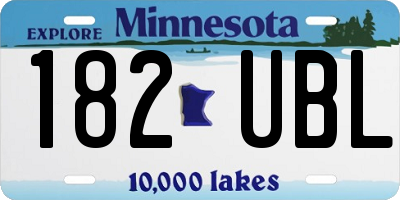 MN license plate 182UBL