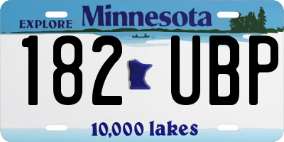 MN license plate 182UBP