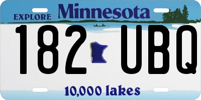 MN license plate 182UBQ