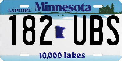 MN license plate 182UBS