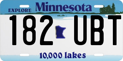 MN license plate 182UBT