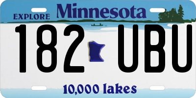 MN license plate 182UBU