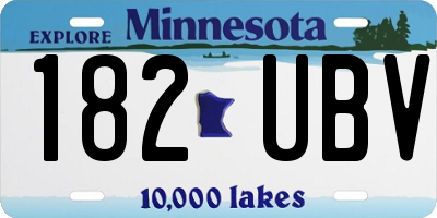 MN license plate 182UBV