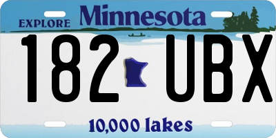 MN license plate 182UBX