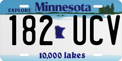 MN license plate 182UCV