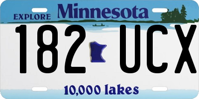 MN license plate 182UCX