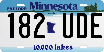 MN license plate 182UDE