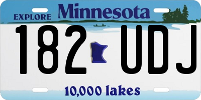 MN license plate 182UDJ